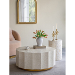 Стол кофейный с отделкой раковинами устриц Coastal Charm варинант исполнения - 4 | Loft Concept в Барнауле