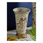 Ваза из фарфора на бронзовом основании Turquoise Blooming Garden варинант исполнения - 5 | Loft Concept в Барнауле