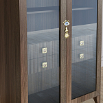 Дизайнерский шкаф витрина Elsa Dreams Walnut с 4-мя ящиками варинант исполнения - 4 | Loft Concept в Барнауле