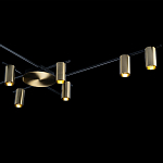 Потолочный светильник с 10-ю цилиндрическими плафонами цвета латунь TRIBES CHANDELIER варинант исполнения - 5 | Loft Concept в Барнауле