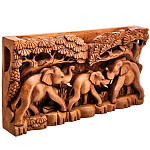 Панно из дерева слоны Panel With Animals варинант исполнения - 2 | Loft Concept в Барнауле