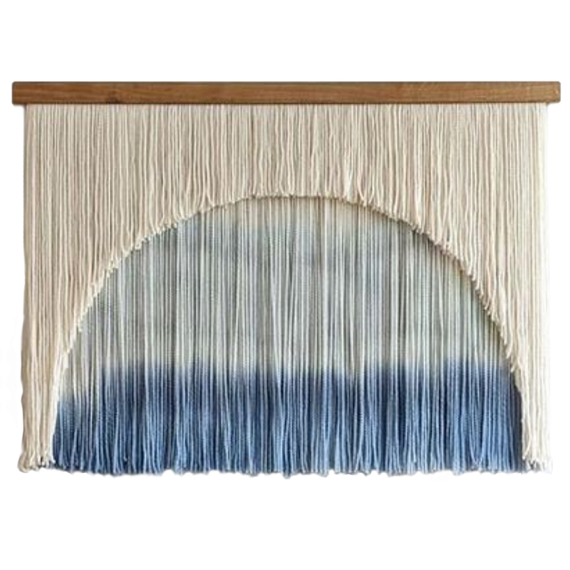 Панно дизайнерское из нитей Quiet Sea Голубой Бежевый в Барнауле | Loft Concept 