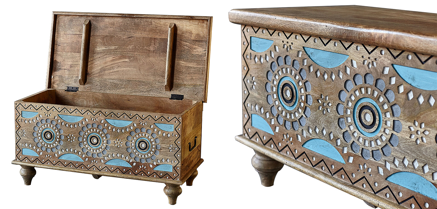 Сундук резной Mitra Carved Wood Chest Сундук резной Mitra Carved Wood Chest - Loft-Concept в Барнауле