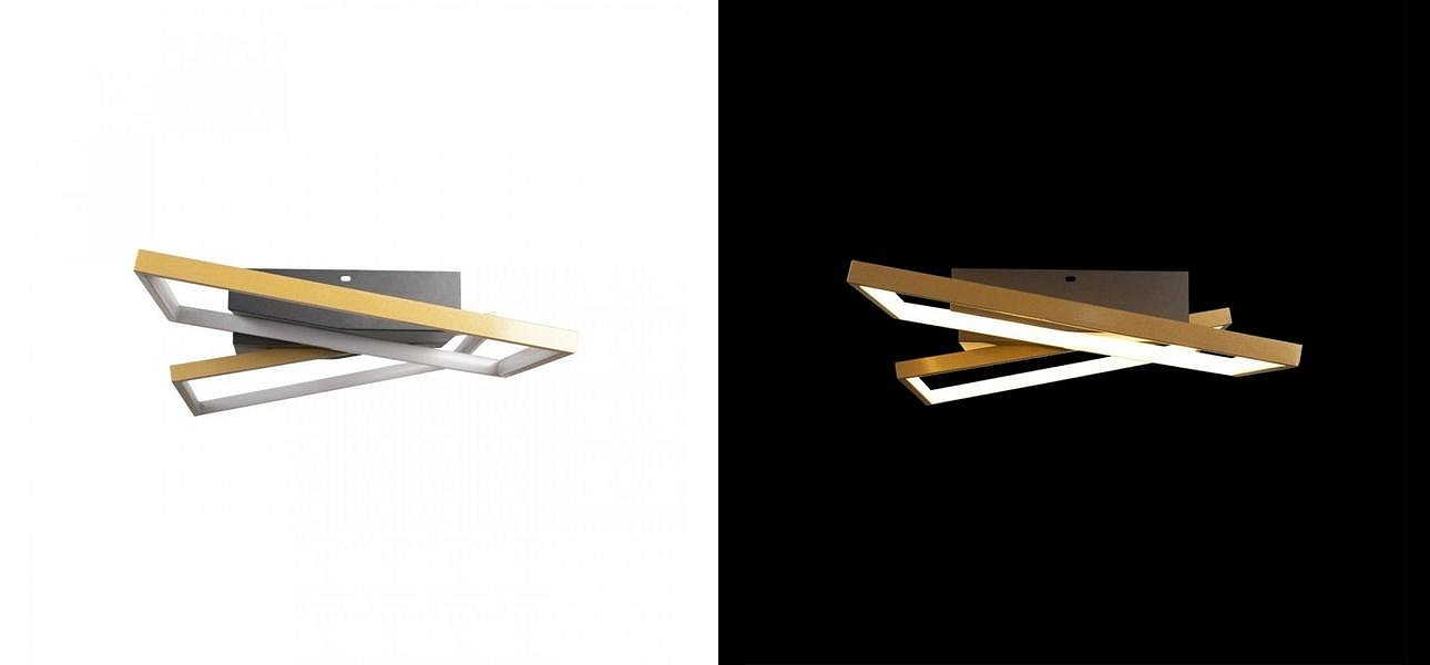 Потолочный светильник Black square and rectangle Gold Потолочный светильник Black square and rectangle Gold - Loft-Concept в Барнауле