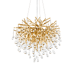 Люстра подвесная с прозрачными стеклянными подвесками в форме капель Диаметр 60 см Droplet Chandelier варинант исполнения - 8 | Loft Concept в Барнауле