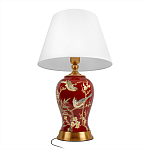 Настольная лампа бордовая с изображением птиц Slip Away варинант исполнения - 3 | Loft Concept в Барнауле