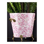 Кашпо из белого фарфора с розовым цветочным орнаментом Eden Garden варинант исполнения - 5 | Loft Concept в Барнауле