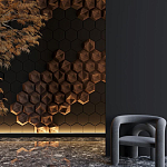 Гипсовая 3D панель с принтографией PM-41 варинант исполнения - 5 | Loft Concept в Барнауле