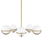 Люстра с 5-ю белыми шарообразными плафонами в сферические каркасах Feiss варинант исполнения - 1 | Loft Concept в Барнауле