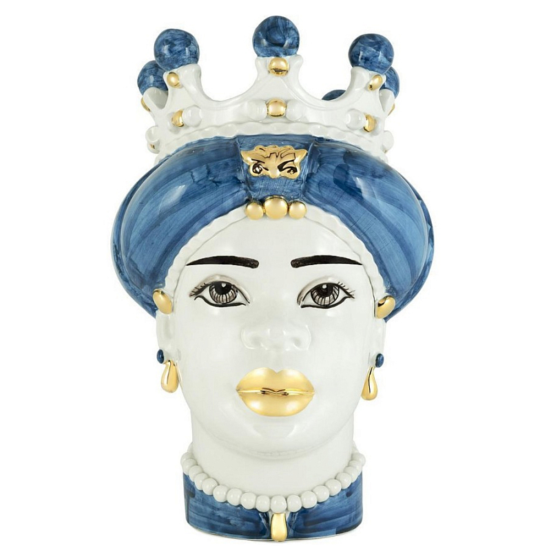 Ваза Vase Moro Lady Medium New Blue Белый Голубой Ваза Vase Moro Lady Medium New Blue Белый Голубой в Барнауле | Loft Concept