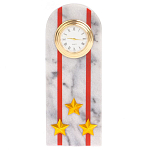 Часы погон МВД подарочные настольные из натурального камня Мрамор Military Clock варинант исполнения - 7 | Loft Concept в Барнауле
