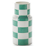 Ваза из фаянса Brighter than the Stars с шахматным принтом бирюзового цвета  варинант исполнения - 1 | Loft Concept в Барнауле