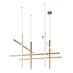 Люстра с 8-ю пересекающимися цилиндрическими плафонами на тонких тросах Trumpet tube варинант исполнения - 2 | Loft Concept в Барнауле