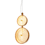  Подвесной светильник с плафонами из рельефного стекла Peony Glass Bronze Two варинант исполнения - 1 | Loft Concept в Барнауле