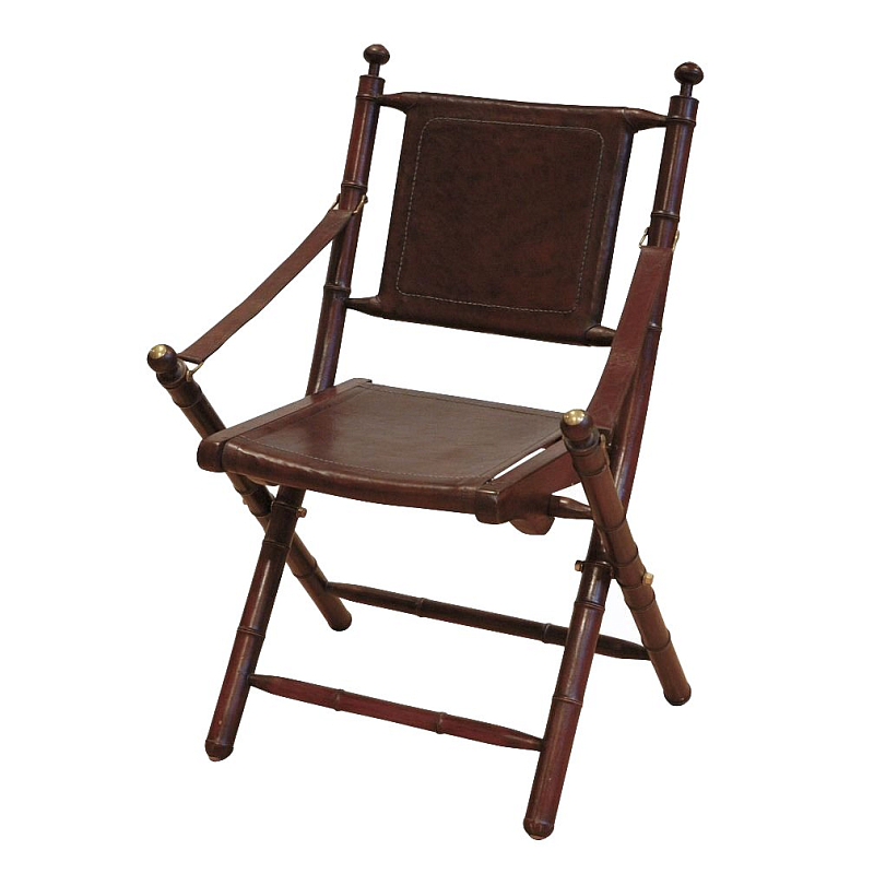 Стул Eichholtz Folding Chair Bolsena Teak Коричневый Бежевый в Барнауле | Loft Concept 