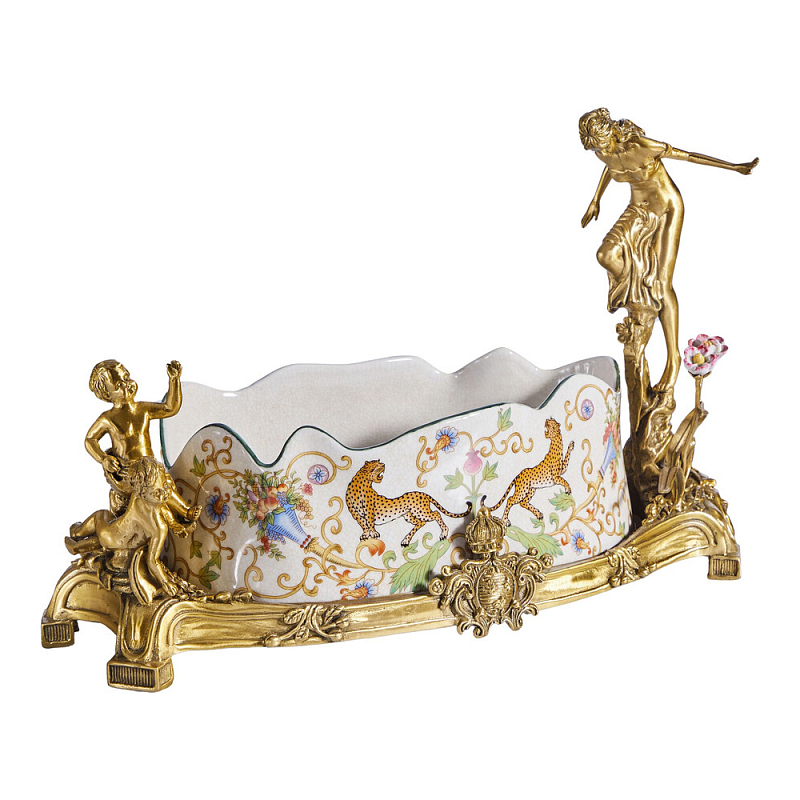 Чаша фарфоровая с ангелами Porcelain Angels of Paradise Мульти Бронза в Барнауле | Loft Concept 