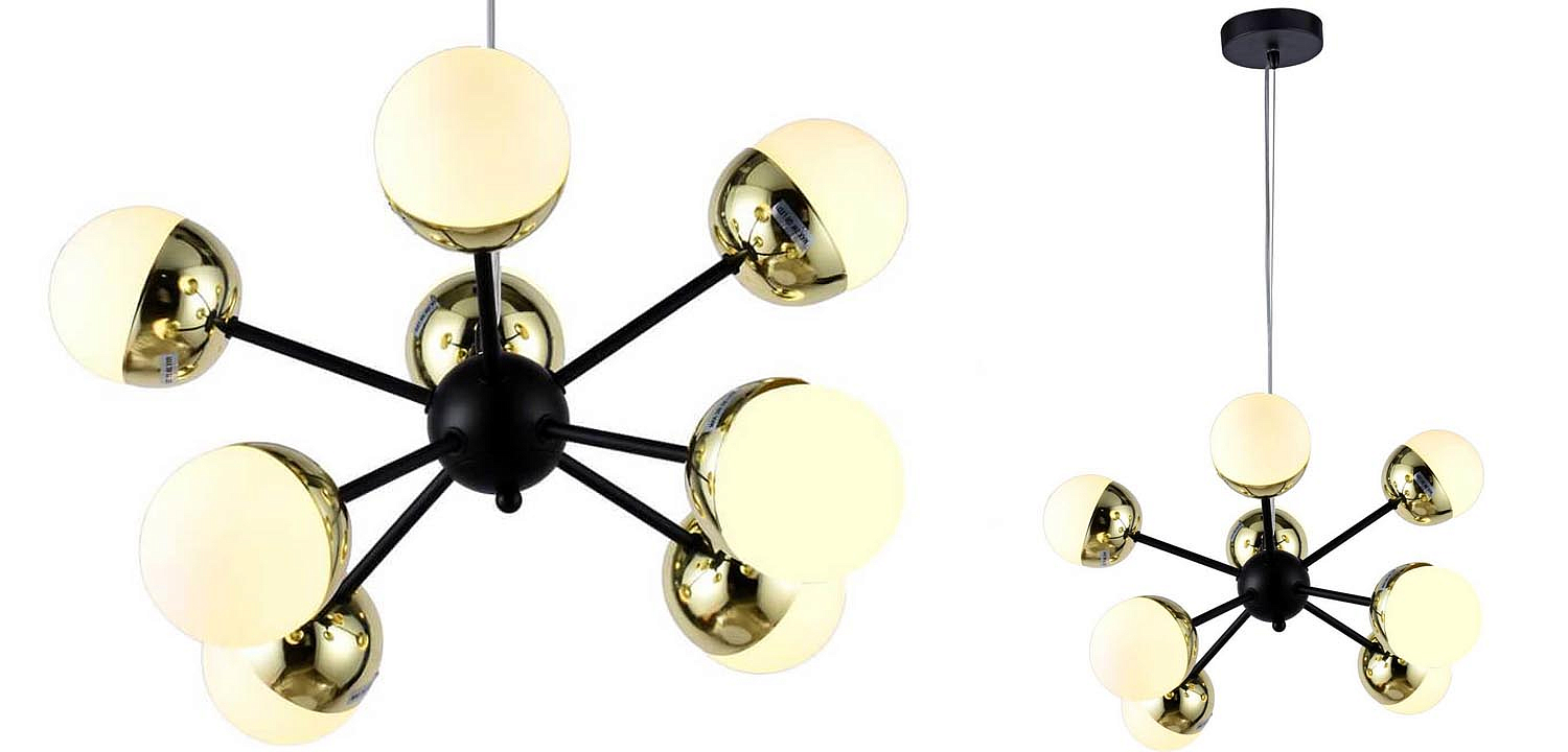 Люстра Sputnik White and Gold Globe Chandelier 8 Люстра Sputnik White and Gold Globe Chandelier 8 - Loft-Concept в Барнауле