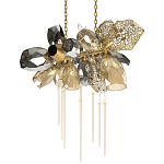 Люстра подвесная с 18-ю стеклянными плафонами с вертикальными подвесками Gilded Mirage  варинант исполнения - 7 | Loft Concept в Барнауле