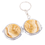 Зеркало брелок карманное двухстороннее из натурального камня Оникс Silver Stone Mirrors варинант исполнения - 5 | Loft Concept в Барнауле