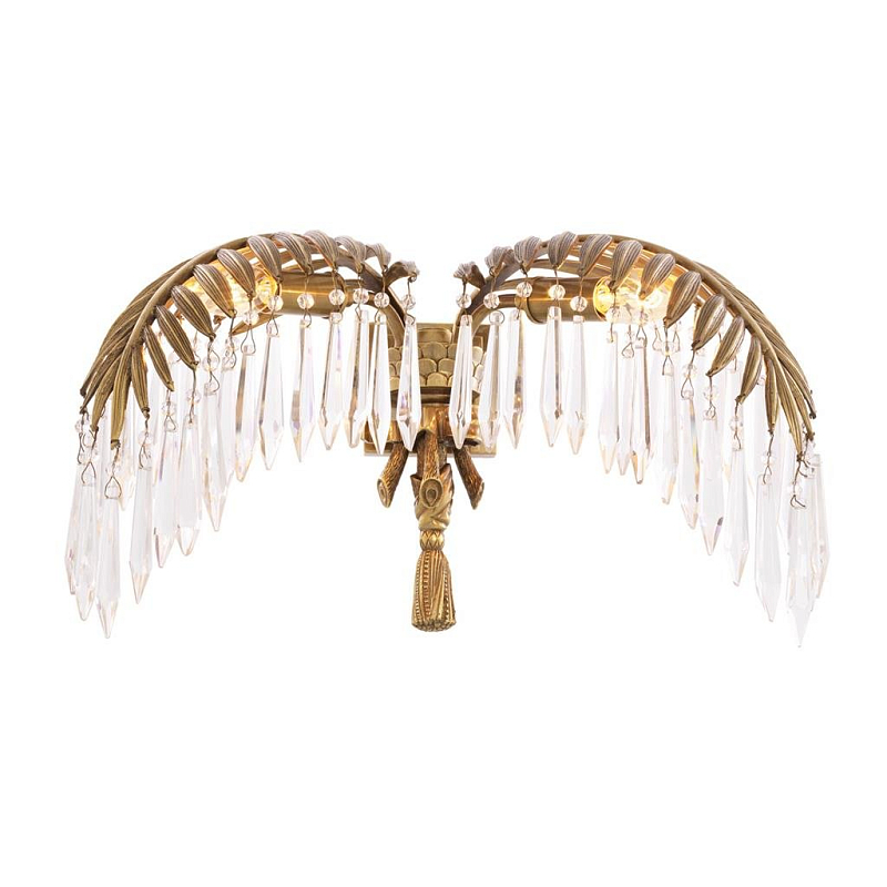 Бра Eichholtz Wall Lamp Hildebrandt Латунь Античная полированная Прозрачное Стекло в Барнауле | Loft Concept 