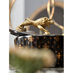 Шкатулка черного цвета с крышкой с фигуркой льва Eden Garden варинант исполнения - 7 | Loft Concept в Барнауле