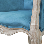 Кресло низкое в стиле прованс Louis French Armchair blue velour варинант исполнения - 4 | Loft Concept в Барнауле