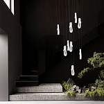 Подвесной светильник белого цвета с изогнутым плафоном Flow Loop варинант исполнения - 7 | Loft Concept в Барнауле