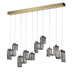 Подвесной светильник линейный с плафонами волнистой формы из фактурного стекла Big Wave варинант исполнения - 1 | Loft Concept в Барнауле