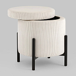 Молочный пуф на черных ножках SANJAY варинант исполнения - 2 | Loft Concept в Барнауле