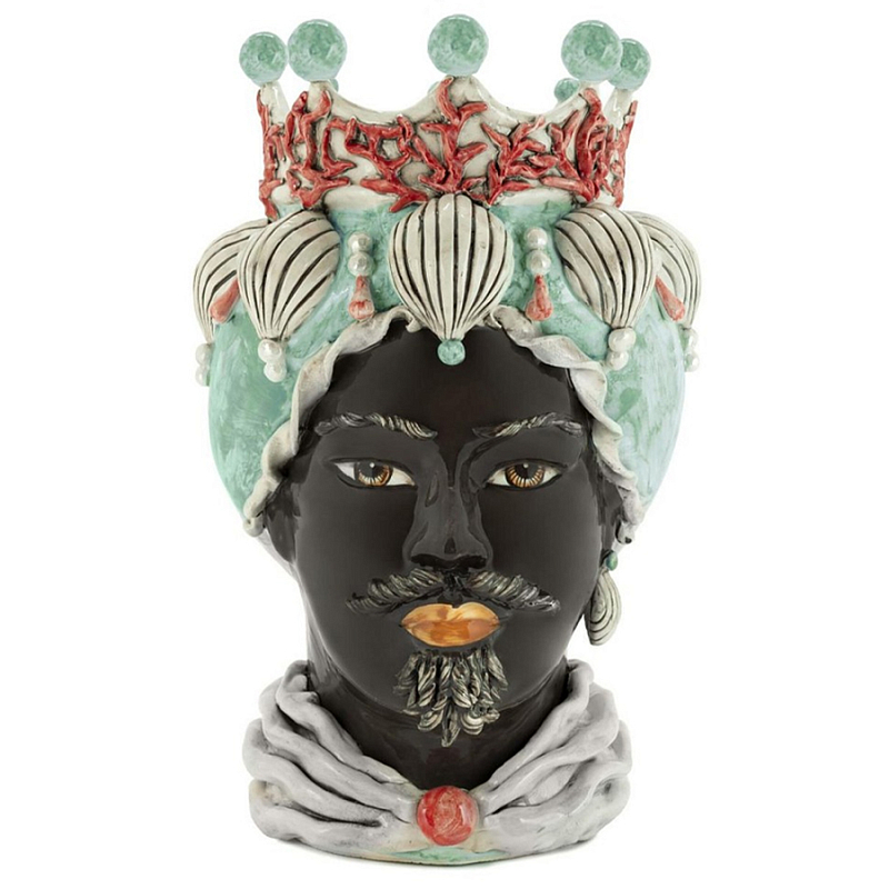 Ваза Vase Moro Man Coral Green Red Черный Зеленый Красный Ваза Vase Moro Man Coral Green Red Черный Зеленый Красный в Барнауле | Loft Concept