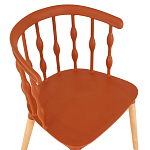 Пластиковый стул на ножках из массива бука Ferret Spiral Brown варинант исполнения - 4 | Loft Concept в Барнауле