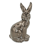 Статуэтка заяц из текстурированной терракоты и покрытый глянцевой краской под бронзу Rabbit Charm  варинант исполнения - 4 | Loft Concept в Барнауле