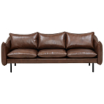 Трехместный кожаный диван на ножках темно-коричневый Tailler Sofa Brown варинант исполнения - 1 | Loft Concept в Барнауле