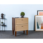 Тумба прикроватная бежевая из массива бука с 2-мя ящиками Wenge Light варинант исполнения - 5 | Loft Concept в Барнауле