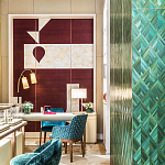 Обои ручная роспись в стиле Арт-деко Assemblage Original colourway on red silk dupion варинант исполнения - 3 | Loft Concept в Барнауле