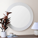 Зеркало в круглой фактурной раме Mirror Modern Texture белое варинант исполнения - 5 | Loft Concept в Барнауле