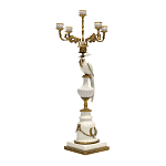 Подсвечник белый Попугай из фарфора с бронзовыми элементами Eden Garden варинант исполнения - 1 | Loft Concept в Барнауле