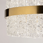 Люстра круглая золотого цвета с прозрачными рельефными стеклянными вставками Textured Glass Chandelier варинант исполнения - 10 | Loft Concept в Барнауле