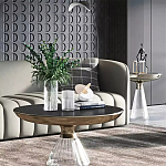 Дизайнерский журнальный стол на прозрачном основании Nofon варинант исполнения - 1 | Loft Concept в Барнауле