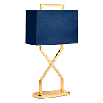 Настольная лампа с основанием из полированного золота и прямоугольным абажуром глубокого синего цвета Elstead Lighting варинант исполнения - 1 | Loft Concept в Барнауле