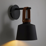 Черное матовое бра с декором под кожу Chestery варинант исполнения - 2 | Loft Concept в Барнауле