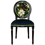Стул чёрный из натурального бука с изображением птица в саду Blooming Red Birds варинант исполнения - 1 | Loft Concept в Барнауле