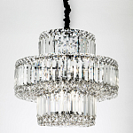 Круглая люстра с хрустальным декором Harmonica Crystal Round Chrome Chandelier варинант исполнения - 3 | Loft Concept в Барнауле