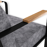 Кресло серый велюр с жесткими подлокотниками на полозьях Ashton варинант исполнения - 6 | Loft Concept в Барнауле