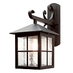 Настенный фонарь черного цвета в форме фонаря с решетчатым плафоном и фактурным стеклом Elstead Lighting варинант исполнения - 1 | Loft Concept в Барнауле