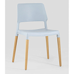Пластиковый стул на ножках из массива бука Ferret Grey-Blue варинант исполнения - 1 | Loft Concept в Барнауле