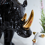 Статуэтка черный носорог с золотыми рогами Golden Horned Black Rhino варинант исполнения - 6 | Loft Concept в Барнауле