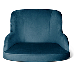 Стул с мягкой синей обивкой из велюра и подъемно-поворотным механизмом на белых колесиках Harper Blue and White варинант исполнения - 2 | Loft Concept в Барнауле