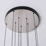 Люстра каскадная с 5-ю круглыми стеклянными плафонами дымчатого цвета и черными деталями Orbit Serenade варинант исполнения - 3 | Loft Concept в Барнауле