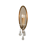 Бра с овальным зеркальным основанием с лампой в виде свечи и хрустальными подвесками Feiss варинант исполнения - 1 | Loft Concept в Барнауле